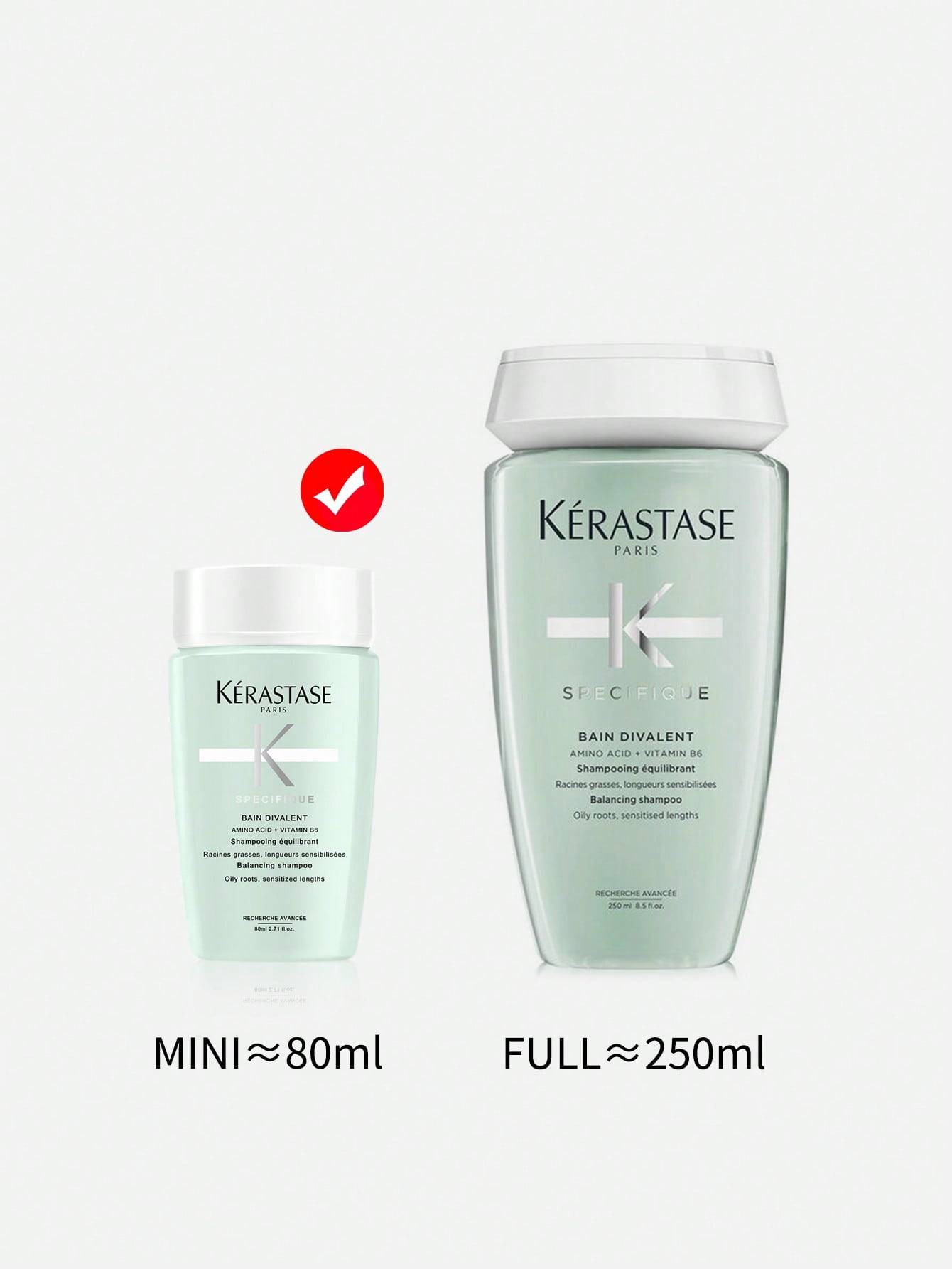 Kérastase Specifique Bain Divalent Schampo 80ml | Volymgivande för Platt Hår & Torra Sköra Hårstrån