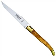 Laguiole Tradition Steakkniv Oliventræ messing-2 Kraver