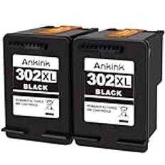 ANKINK 302 XL bläckpatron svart 2 pack ersättning för HP bläckpatron 302XL HP302 HP302XL för 1110, 2130, 3630, 3632, 3634, 3636, 3636, 3637, 4520, 4522, 4524, 4525, 4526, 4526, 4526, 4526, 4526, 4526, 4526, 527 4528 3830 3831 skrivare