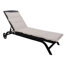 Luksus PLUS hynde til solvogn - Tyk skumkerne 7 cm - Beige hynde til liggestol - Ekstra høj komfort &amp; UV-resistent betræk - Nordstrand Home hynde til solseng