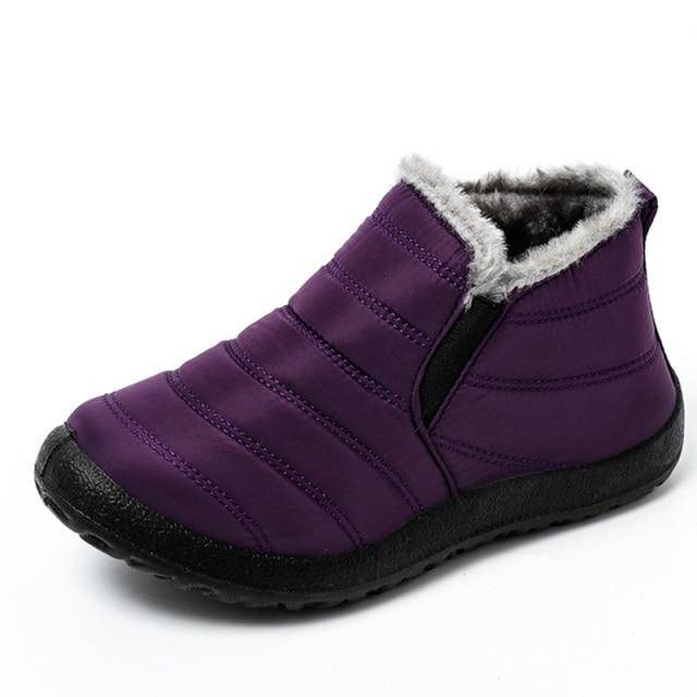 Herrstövlar Herr V vinterskor Varma päls Snöstövlar Hombre Lätta ankelstövlar Chaussure Homme Vinterstövlar Herr Casual Skor 41 violett