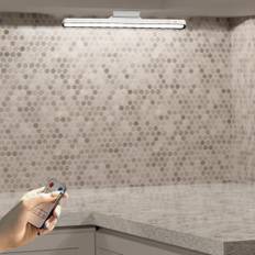 Underbyggnad kök LED-batteri skåpbelysning – 2 000 mAh underskåp belysning batteri sladd, 32 cm, 3 färglägen dimbar 3 000 K/4500 K, för speglar, skrivbord, kök, skåp och väggar