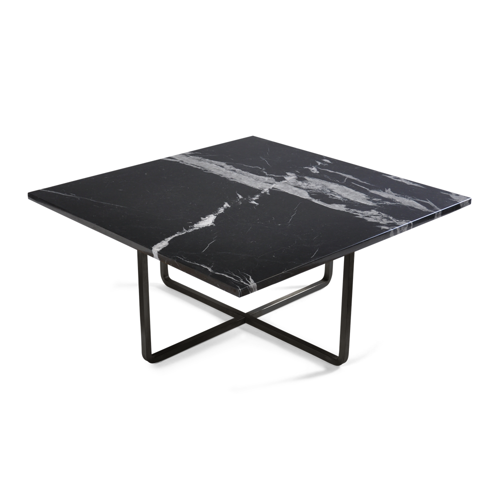 Ox Denmarq Ninety Sofabord 80 x 80 - Grøn marmor / Sort