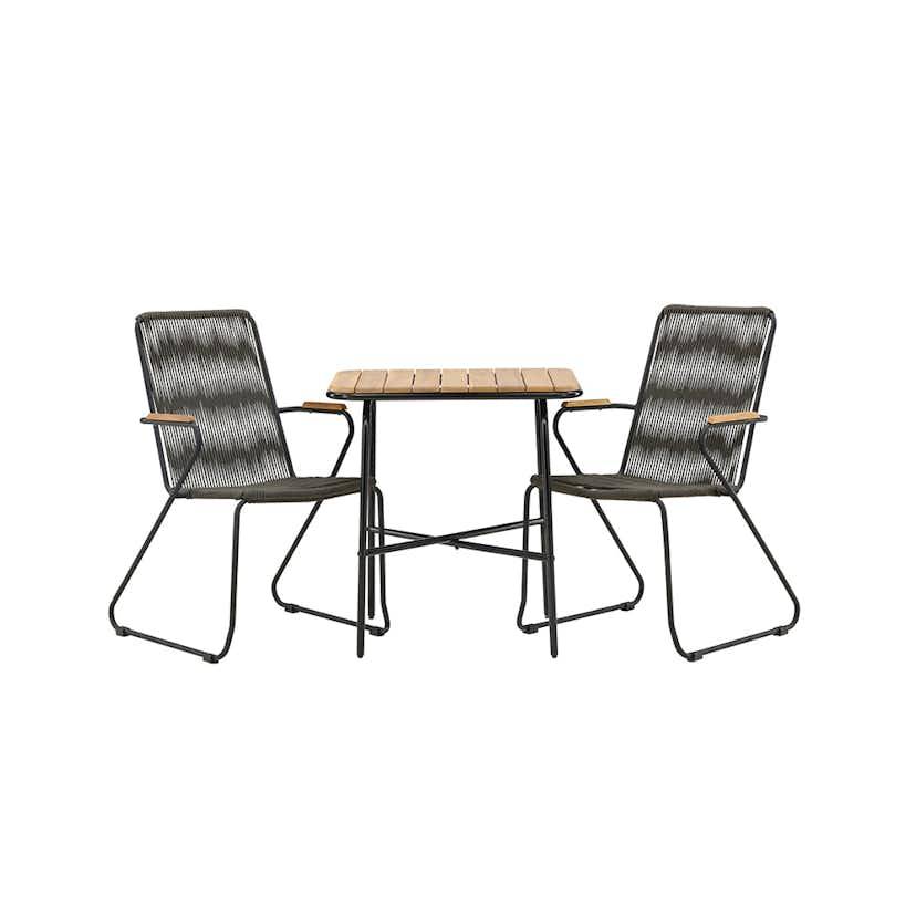 Cafégrupp Venture Home Holmbeck Bord med 2 Bois Trädgårdsstolar Utomhus