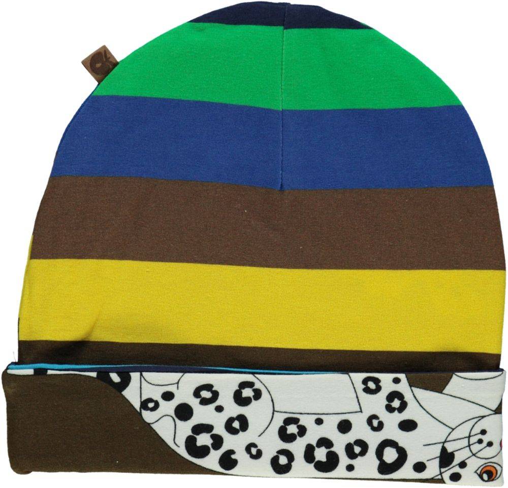Reversible Beanie, Stripes - Blue / 74 cm