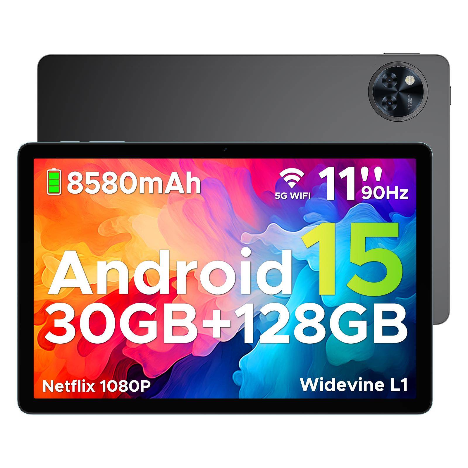 DOOGEE U11 Pro Android 16 Tablet 11 Inch, 30GB RAM 256GB ROM(TF 2TB), 8580mAh Battery svart