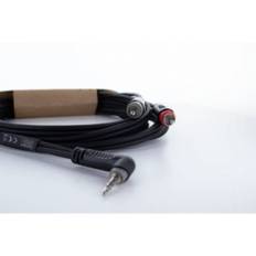 Cordial 14858 Jack / Phono Audio Y-adapter [1x Jackstik 3,5 mm - 2x Cinch-stik] 1 m Sort PVC-kappe, Tvillingeledning