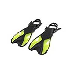 Justerbara simning simfötter ， Anti-halk justerbar rem Dykfenor med öppen häl Flippers Snorkling Scuba utrustning(Adults yellow,L XL)