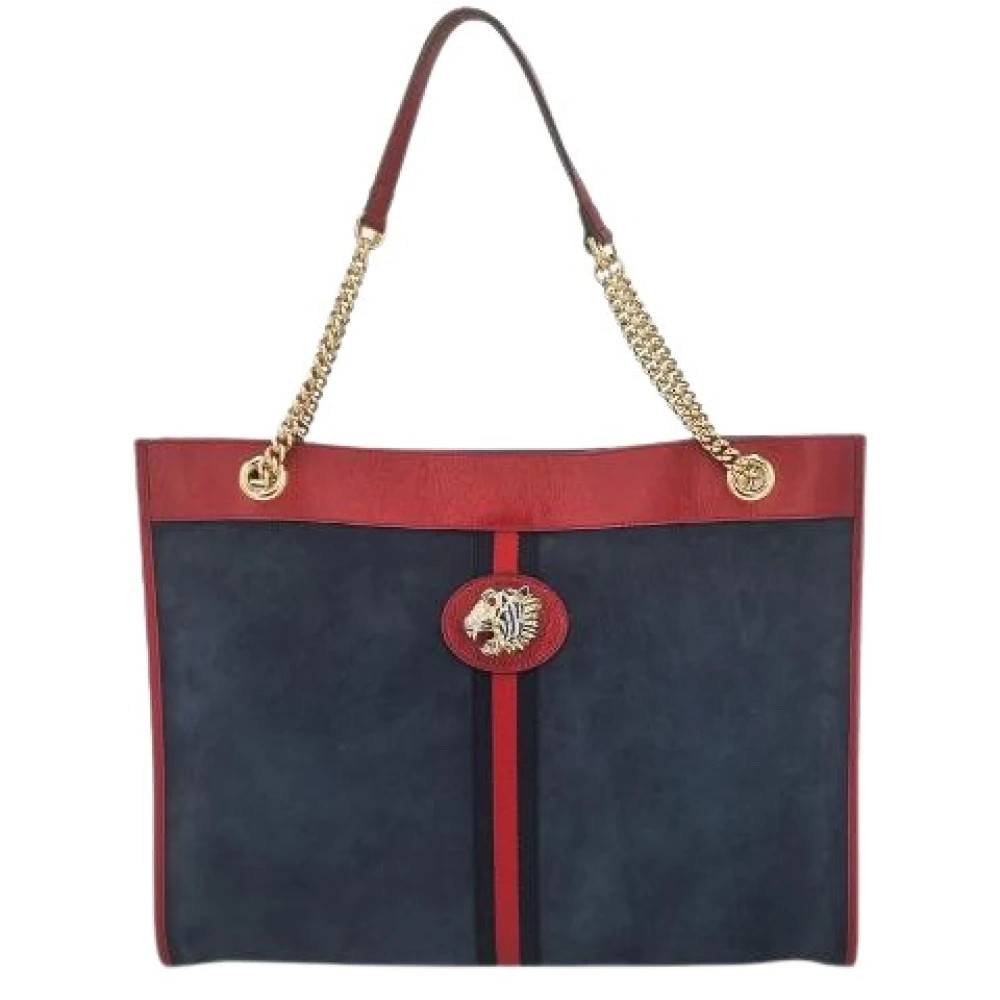 Gucci Vintage Pre-owned Tote Bag - Vintage - Dame - Blå - ONE SIZE - Læder