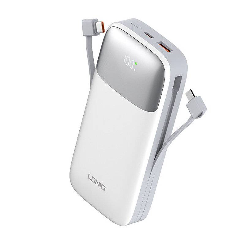 LDNIO PD20 22,5W 77Wh 20000mAh Kraft Bank Extern Batterikraftförsörjning med 1 ingång & 3 utgångar LED-display PD QC3.0
