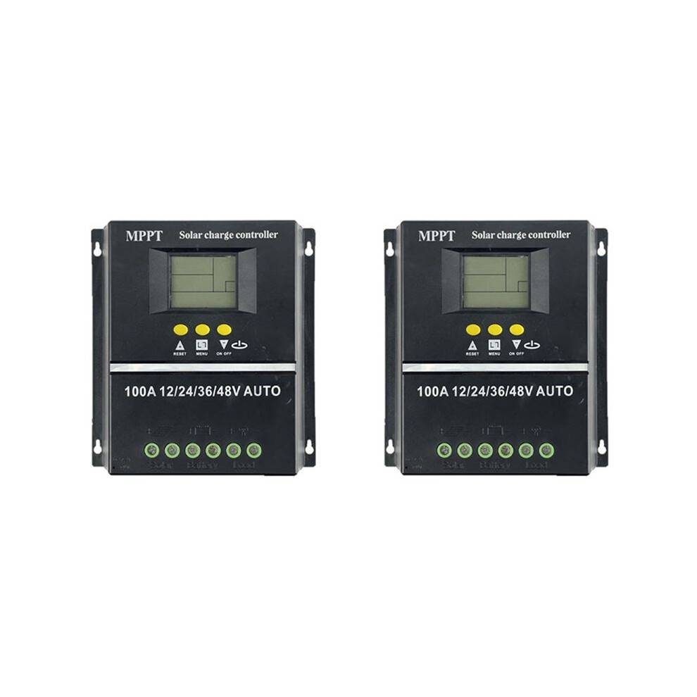 2X PWM 100A 12V 24V 36V 48V AUTO Solar Panel Charge Controller Solar PV Battery Charger with LCD MPPT Solar Controller