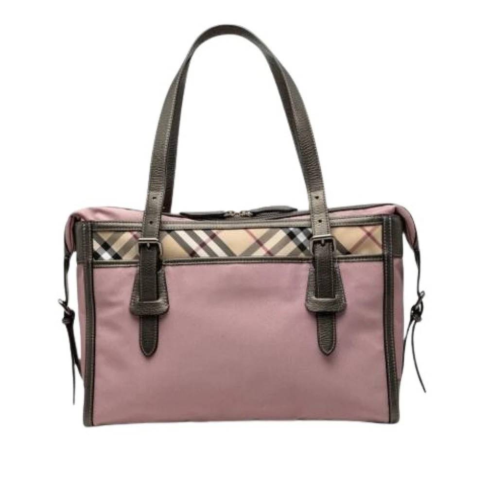 Burberry Vintage Pre-owned Vintage Canvas Tote - Vintage - Dame - Lyserød - ONE SIZE - Læder