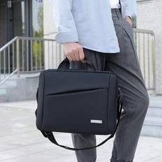 180 graders öppning för datorer, 38 cm * 28 cm * 13 cm, Unisex affärsportfölj, Axelremsväska, Slitstark kontorsväska, Bärväska för laptop/anteckningsb - Multifärgad (Horisontell dragning svart,Diagonal grå,Diagonal svart,Horisontell dragning grå)