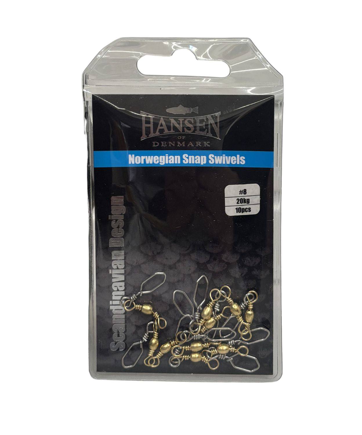 Hansen Norwegian Snap Swivel Gold - 10 stk-# 8