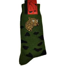 Jaguar, Big Cat Head Bottle Green Men&apos;s Novelty Socks