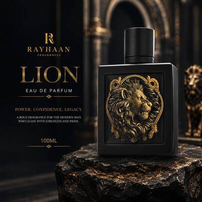 RAYHAAN LION Eau De Parfum för män 100 ml, lyxig långvarig träig bärnstensdoft, premium arabisk parfym, present för män
