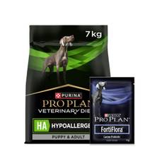 Veterinary Diets HA Hypoallergenic + FortiFlora - 11 kg + 7-pack FortiFlora