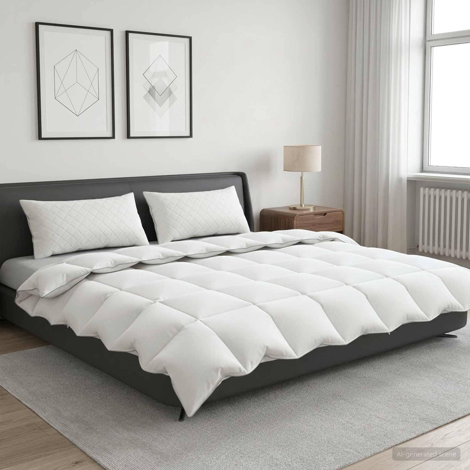 vidaXL 90% Gåsdun Täcke Set FULDA 3 pcs 200 x 200 cm Alla årstider Vit