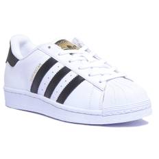 Adidas Superstar Leather Trainers In White Black For Women - 5 UK - 38 EU - 6.5 US / White Black