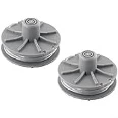 2-pack grästrimmer trådspolar för SmallCut 300 och för EasyCut 400 krävs inga verktyg för snabb utbyte, konstruktion