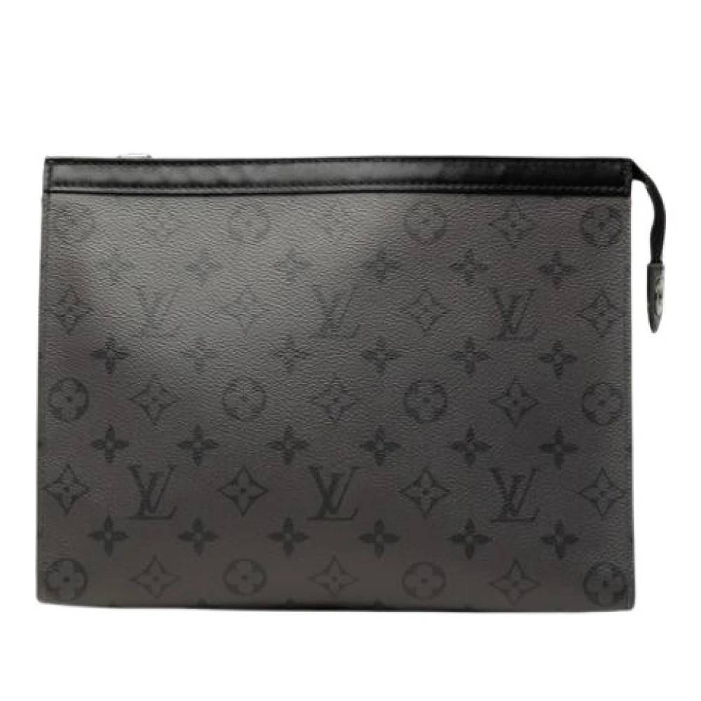 Louis Vuitton Vintage Pre-owned Monogram Eclipse Clutch - Vintage - Herre - Grå - ONE SIZE - Uld