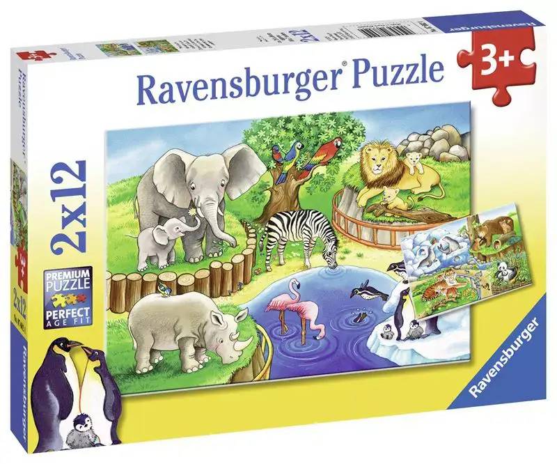 RAVENSBURGER Djur i djurparken 2x12bitar