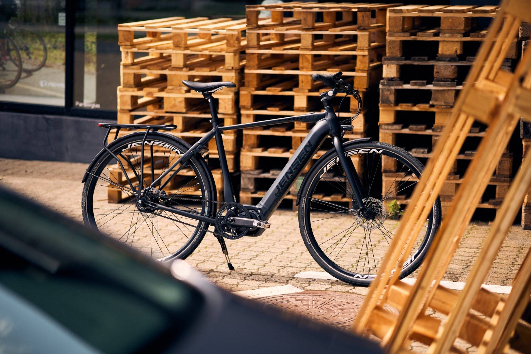 Jensen - EL - Cykel Herre M/remtræk - 53 cm - Matsort