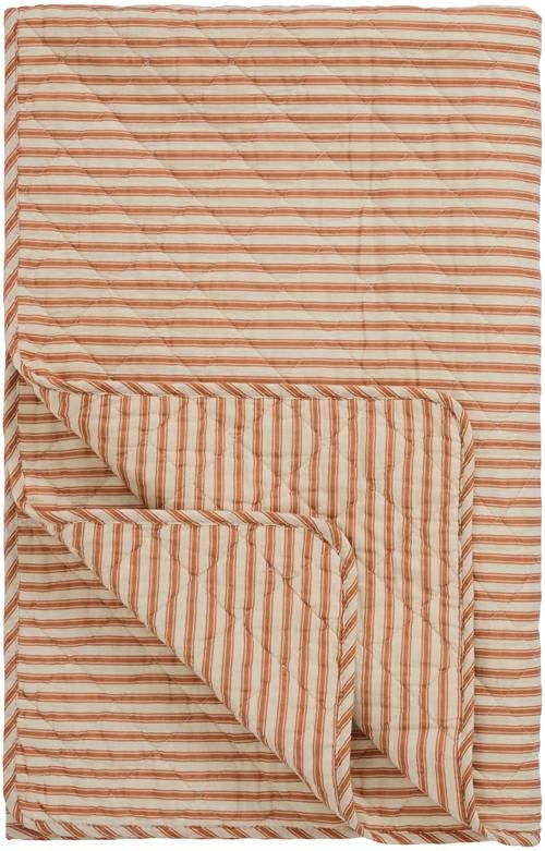 Ib Laursen - Quilt sand med sienna striber- 130 x 180 cm.