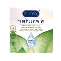 Durex Naturals Thin Condoms With Lube Designed For Her 3 stk.