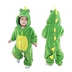 Doladola Unisex sparkdräkt för småbarn, baby-overall med huva, tecknad serie-pyjamas(2.5-3.5 Years, Krokodil)
