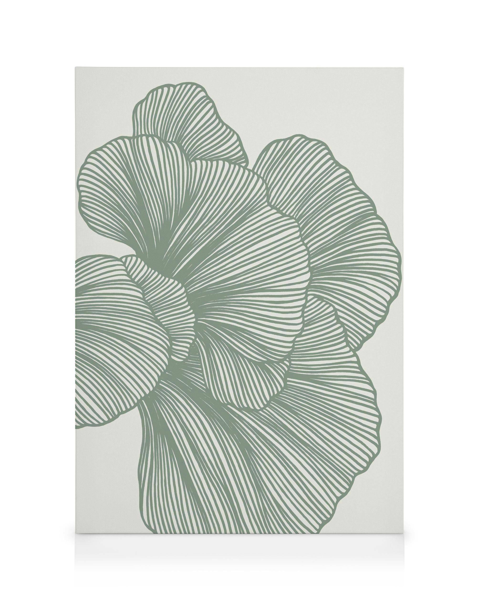 Canvastavlor Abstract Green Lines No2 Canvastavla (50x70 cm - Svart ram)