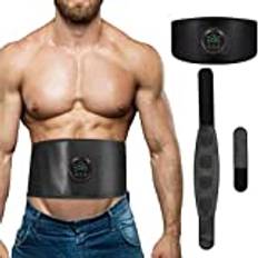 Uyuke ABS tränare muskelstimulator, elektroniska toningsbälten träning hem fitness med USB uppladdningsbar 6 lägen 15 intensitet EMS muskelstimulator fitness träning gym träning