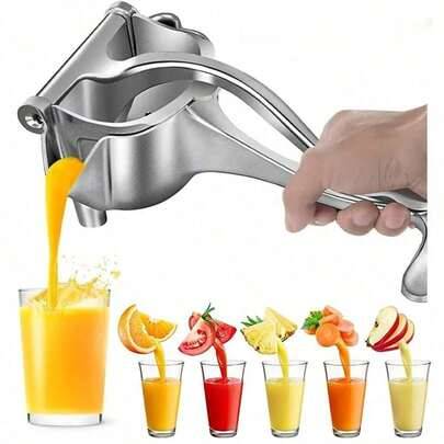 Kraftig manuell juicepress, högkvalitativ handhållen citruspress, citronpress, limepress, manuell citruspress, premiummetallcitronpress, manuell citro - Multifärgad (50 st silver,50 st svarta,1 st liten modell,1 st Big Shot,1 st stor manuell juicepress)