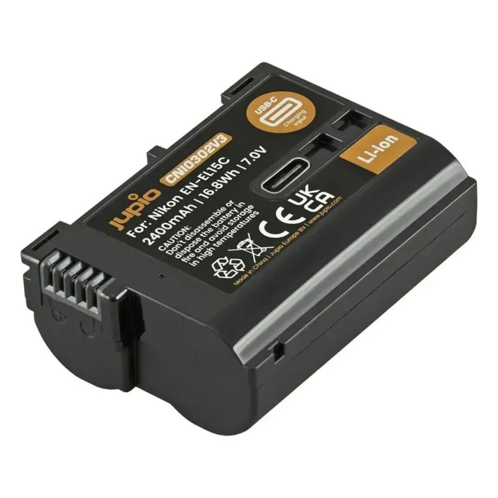 Jupio kamerabatteri 2400mAh för Nikon EN-EL15C USB-C input