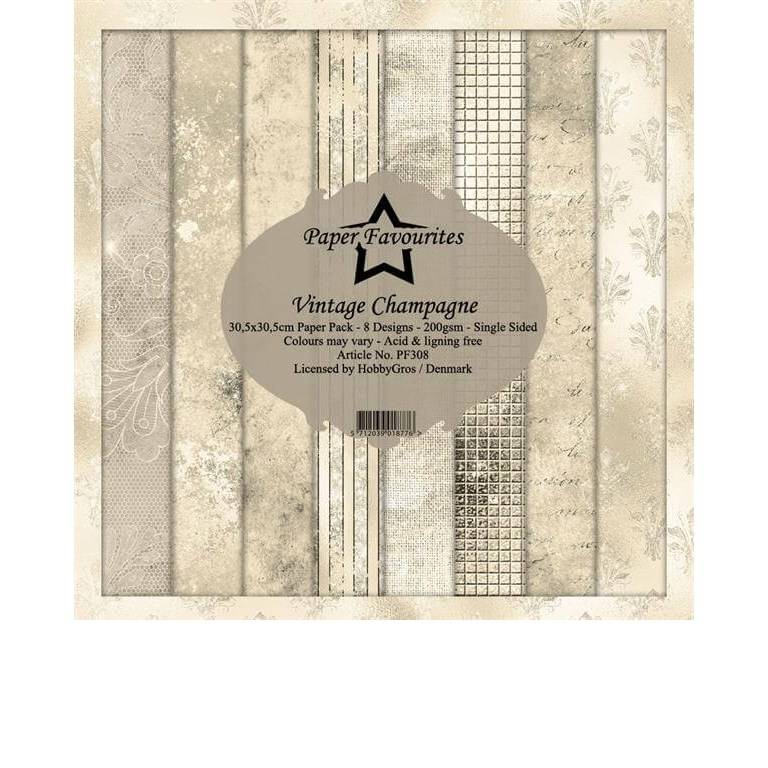 Scrapbookingpapper - 30x30cm - Vintage Champagne