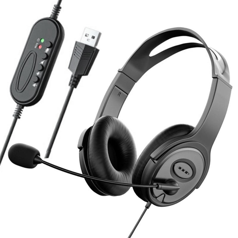 Callcenter-headset Stereohovedtelefoner med støjreducerende mikrofon