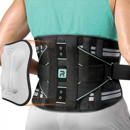 Rakiie Rückenstützgürtel für Herren und Damen, 8-fache Lendenwirbelstütze mit 3D-Pad, Atmungsaktive Rückenbandage zur Linderung von Rückenschmerzen (XXL)
