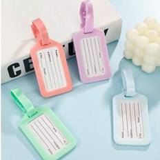 4st Macaron Color Bagage Tag, Plastic Simple Style Bagage ID Tag, Resetillbehör - Multifärgad