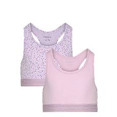 NAME IT Nkfshort Top 2P Pastel Lilac Dot Noos |Lila |146-152