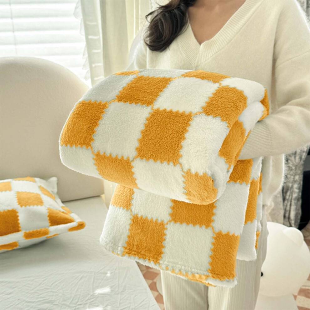 Flanellfilt Mjuk Fleece Gul 70x100cm