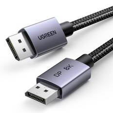 UGREEN 8K Displayport-kabel 1.4 8K 60Hz 4K 240Hz, VESA-certifierad, aluminium DP-kabel 32.4Gbps Kompatibel med HDR, FreeSync, G-Sync, DSC 1.2, HDCP 2.2 för PC, HDTV, bildskärm, grafikkort (1M)