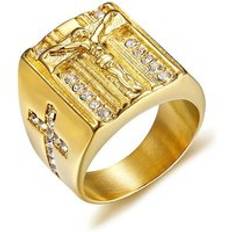 Cross ring jesus är utsökt herrringar halloween indie smycken herrtillbehör herrringar vintagering hiphopsmycken - 9