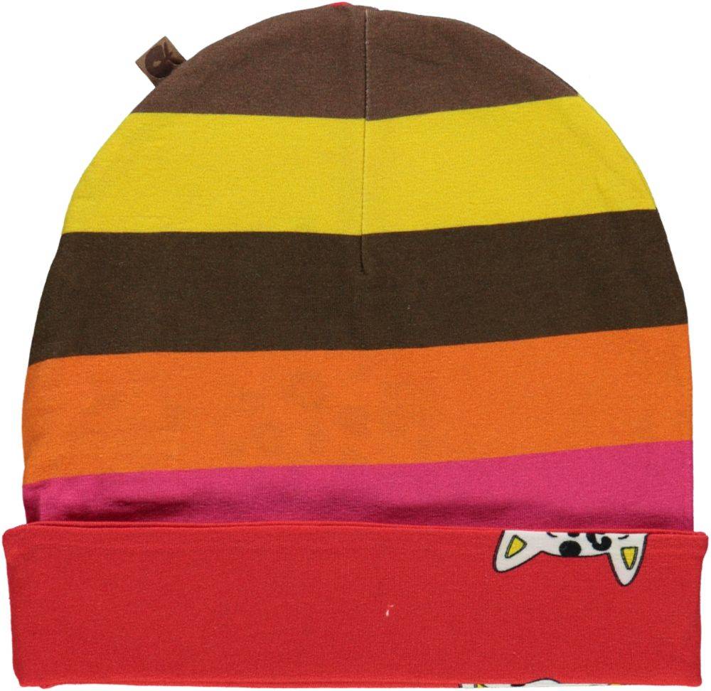 Reversible Beanie, Stripes - Red / 2-3