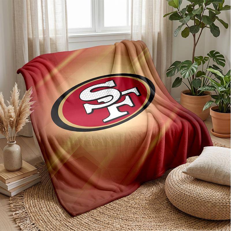 San Francisco 49ers Flannel Fleece Blanket Cozy Warm Throw Blanket For Couch Bed Travel All Season Use