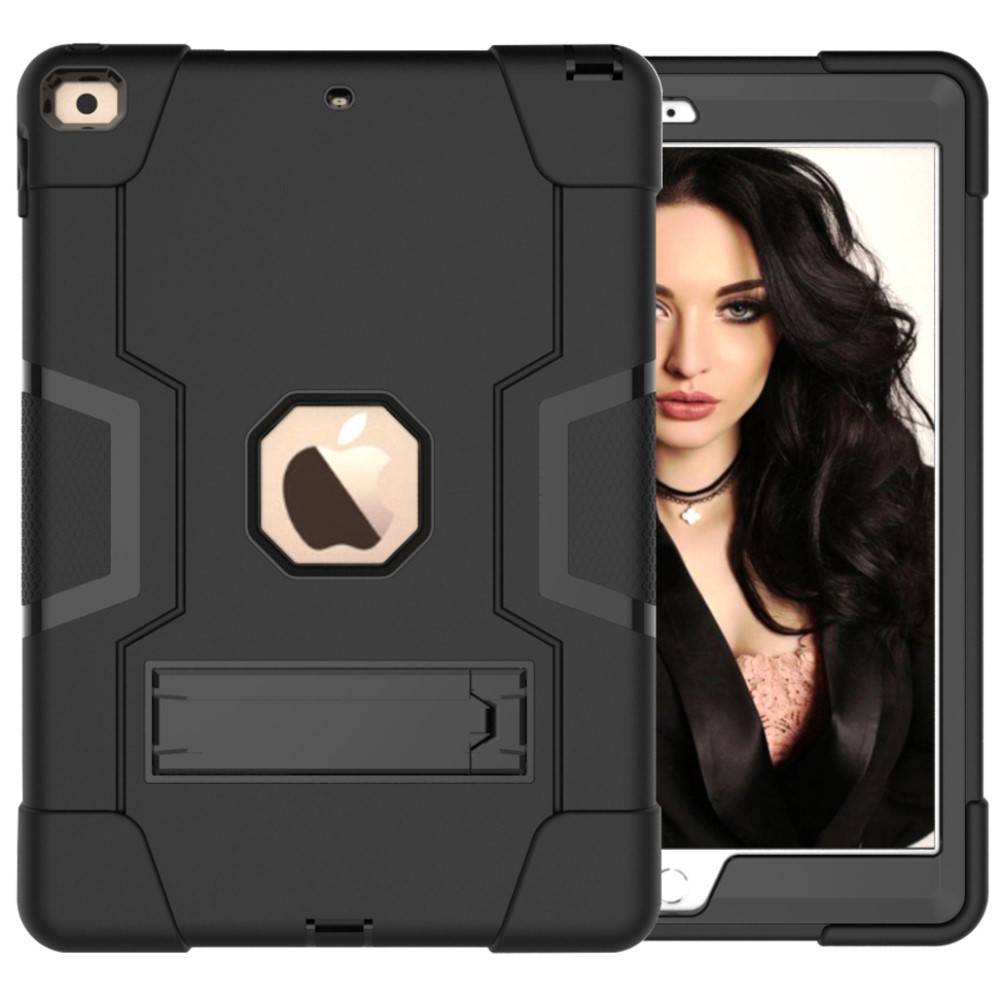 iPad 10,2" 2021/2020/2019 stødsikker TPU-cover med stativfunktion - sort