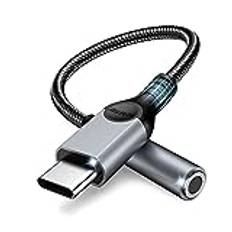 ZOOAUX USB C till 3,5 mm uttag, USB C till hörlursadapter USB C till Aux Audio Dongle kabelsladd kompatibel med iPhone 15 15 Pro,Samsung Galaxy S23 S22, Pixel 8, Pad Pro