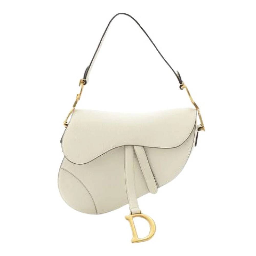 Dior Vintage Pre-owned Saddle Bag - Vintage - Dame - Hvid - ONE SIZE - Uld