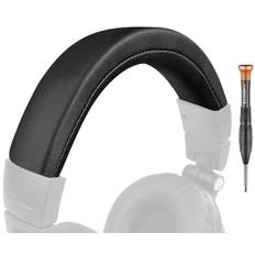 SOULWIT Proteinleder Ersatz Abdeckung Überzug Hülle für Audio Technica ATH M50,M50X,M50XWH,M50XBT,M50XBT2,M50S/LE Kopfhörer Kopfband Headband,Kopfbügelpolster Reparaturteil,Stirnband Zubehör