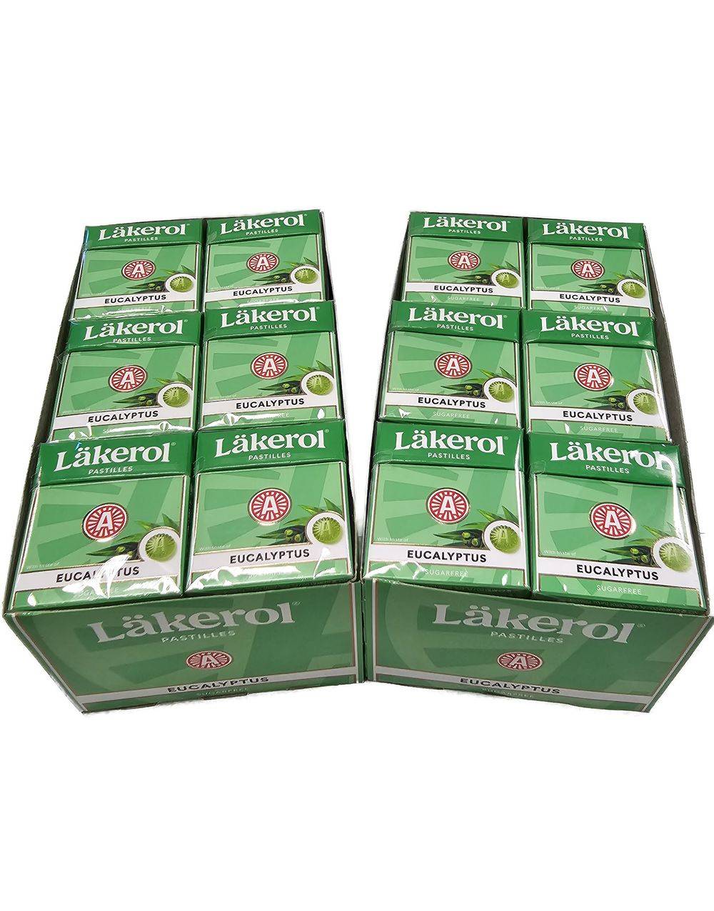 48 stk Läkerol Sukkerfri Eucalyptus / Sukkerfri pastiller med eukalyptussmag - Hel æske 1200 gram