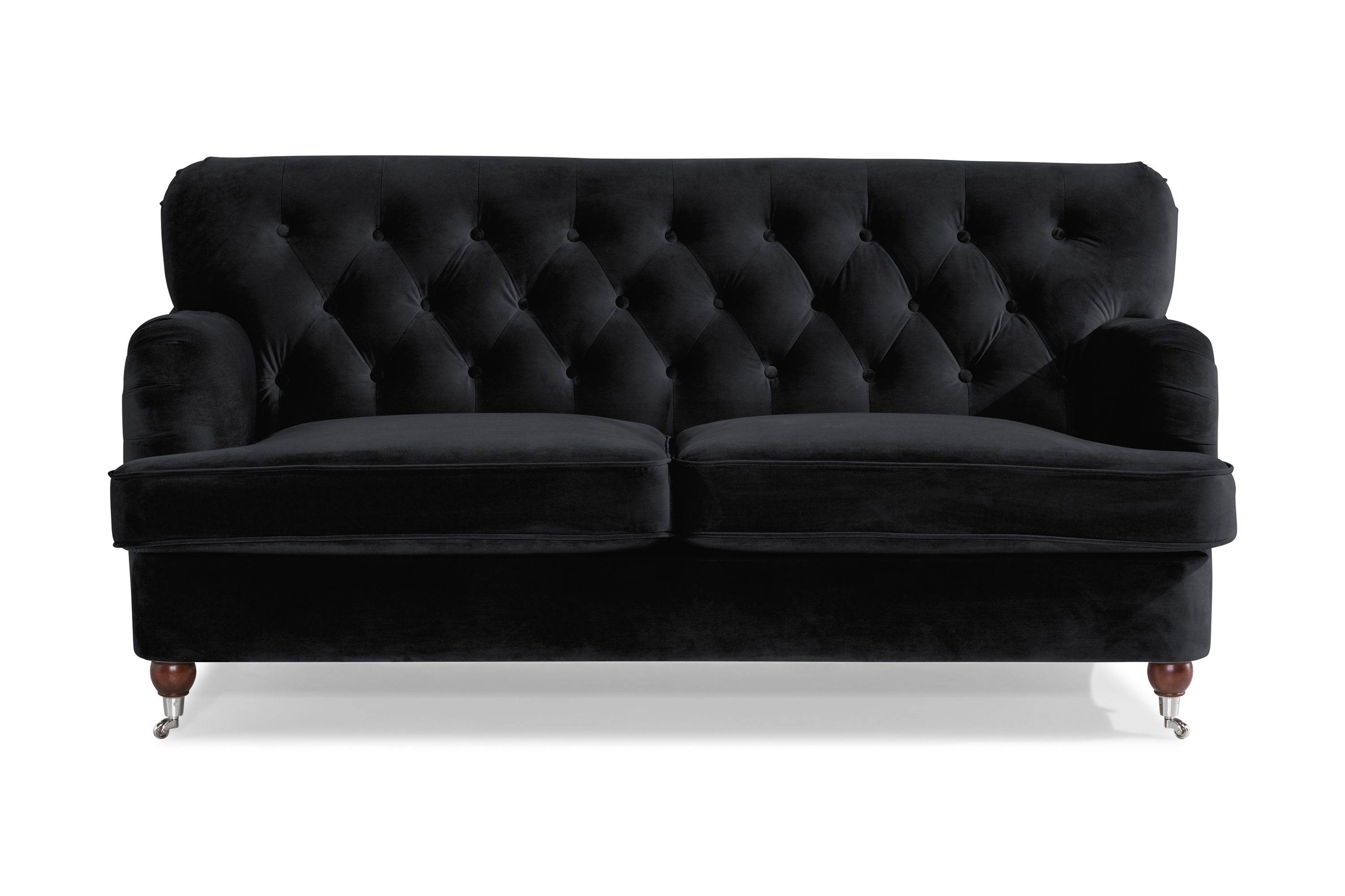 Howard Riviera 2-sits Sammetssoffa - Svart 2-sits soffor